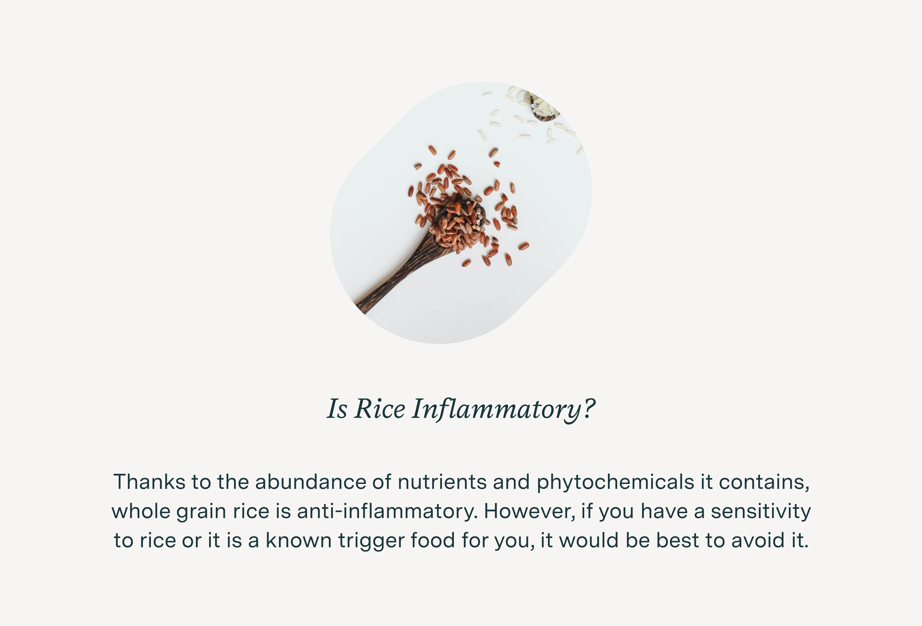 is rice inflammatory?